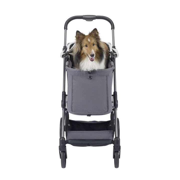 Ibiyaya Maxi Deep Carriage Pet Stroller with Puncture-Free Rubber Wheels, Lightweight and Collapsible