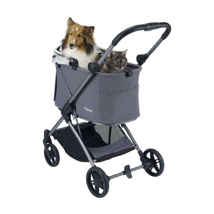 Ibiyaya Maxi Deep Carriage Pet Stroller with Puncture-Free Rubber Wheels, Lightweight and Collapsible