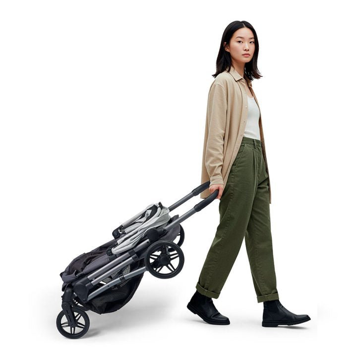 Ibiyaya Maxi Deep Carriage Pet Stroller with Puncture-Free Rubber Wheels, Lightweight and Collapsible