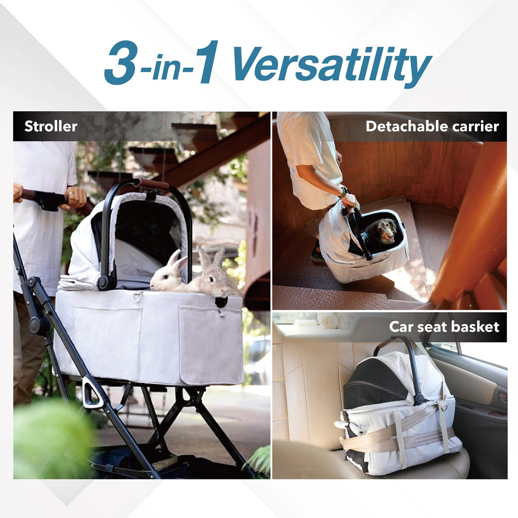 Tinker Small Detachable Pet Stroller with Cup Holder – Compact Buggy for Cats & Small Dogs
