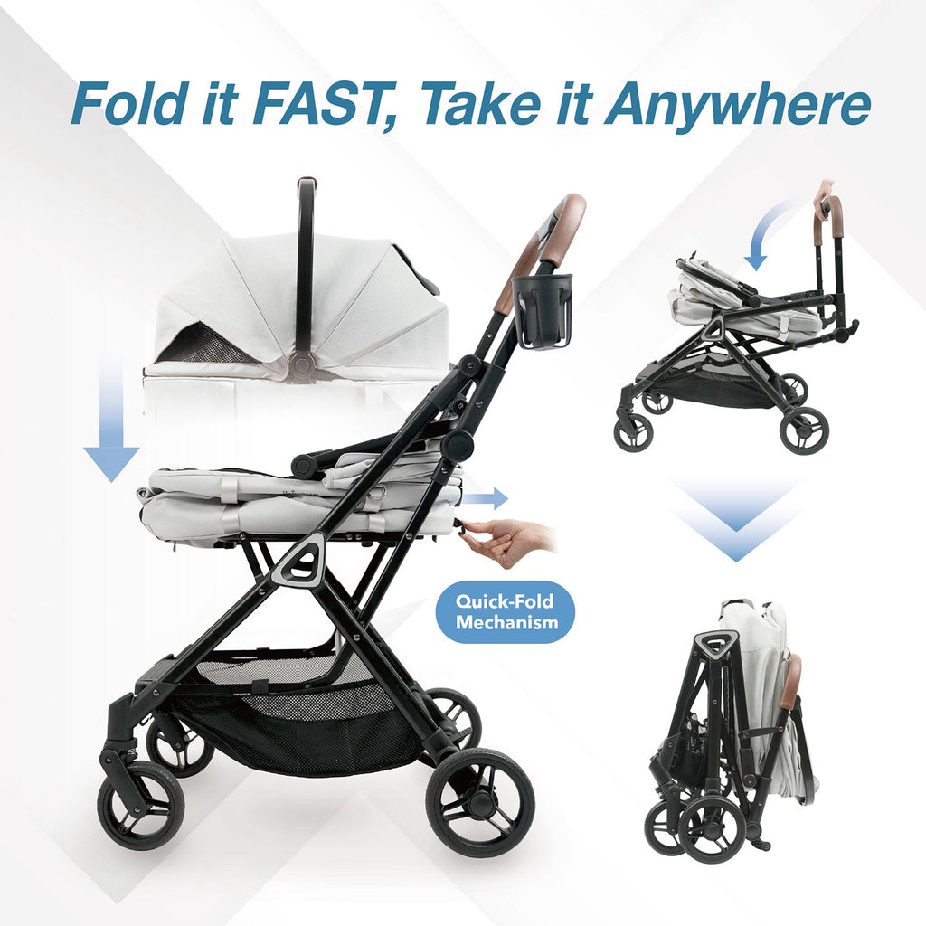 Tinker Small Detachable Pet Stroller with Cup Holder – Compact Buggy for Cats & Small Dogs