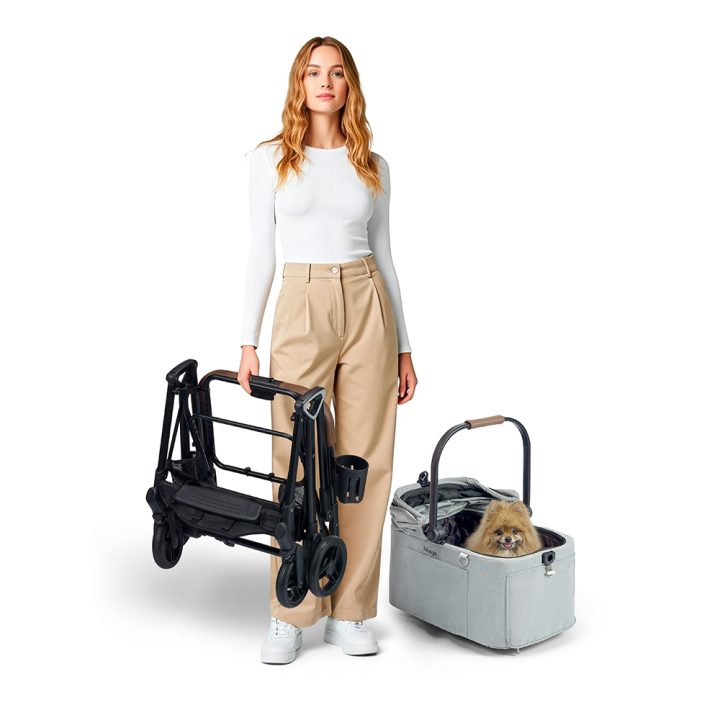 Tinker Small Detachable Pet Stroller with Cup Holder – Compact Buggy for Cats & Small Dogs