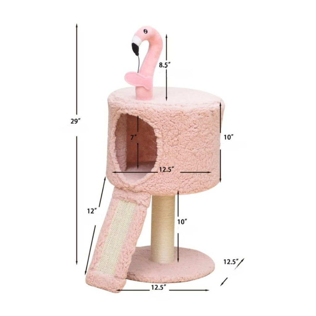 Catry Flamingo Cat Tree with Scratching Ramp