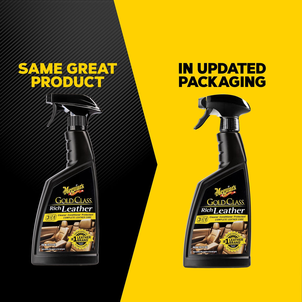 Meguiar's Gold Class Rich Leather 3-in-1: Cleaner, Conditioner, Protectant, G10916 - 16 oz.