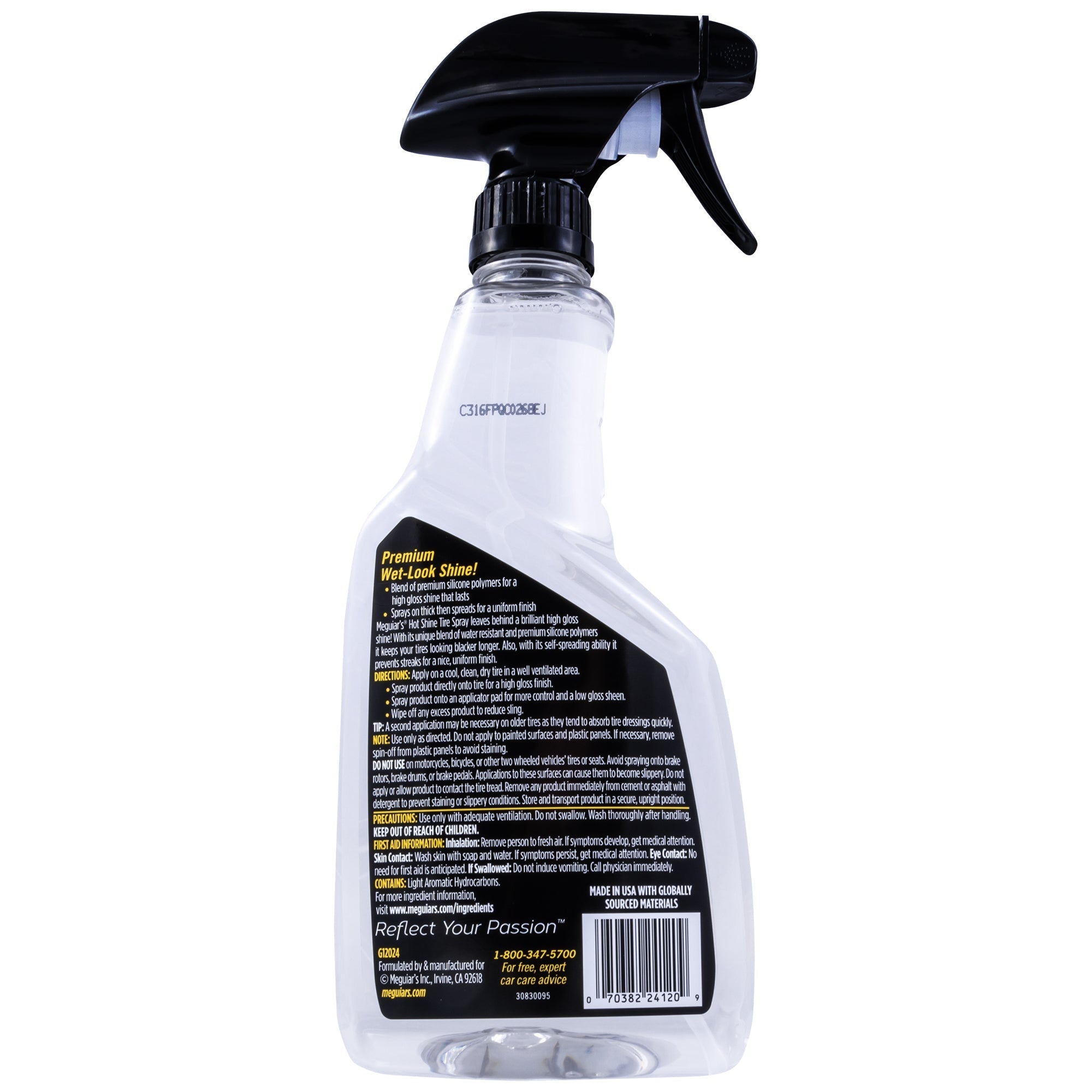 Meguiar's Hot Shine High Gloss Tire Spray, G12024 - 24 oz.