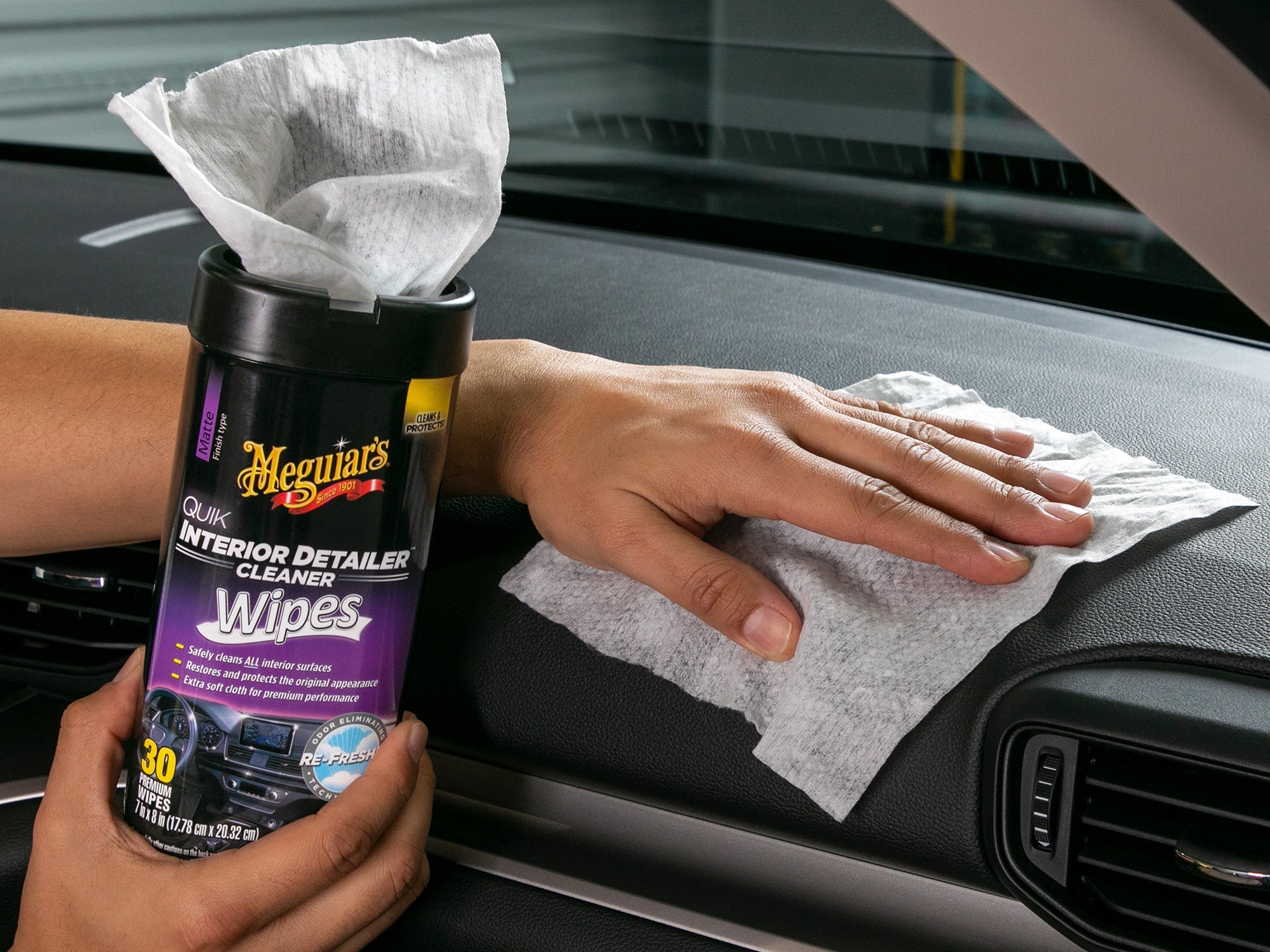 Meguiar's Quik Interior Detailer Wipes, G13600 - 30 Wipes