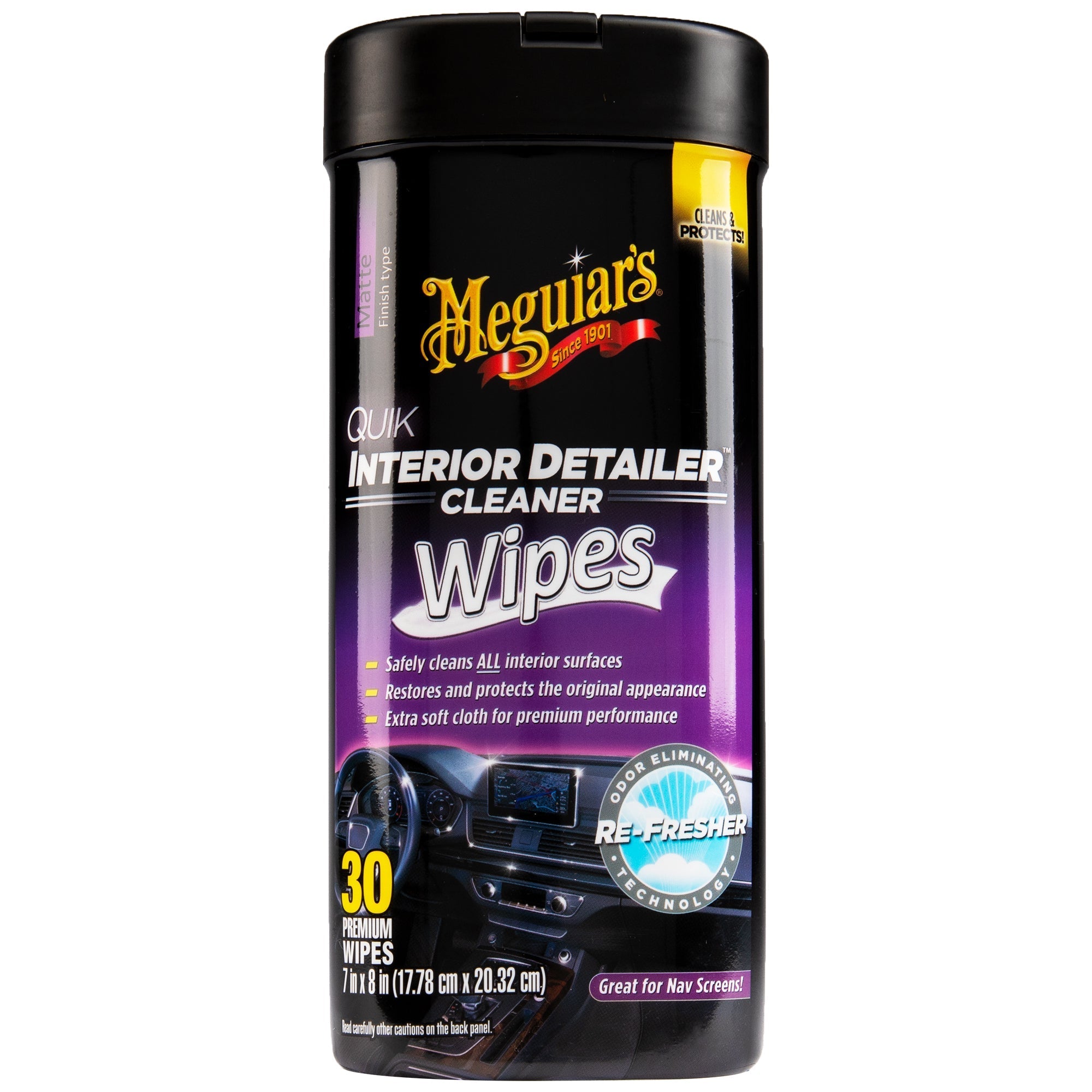 Meguiar's Quik Interior Detailer Wipes, G13600 - 30 Wipes
