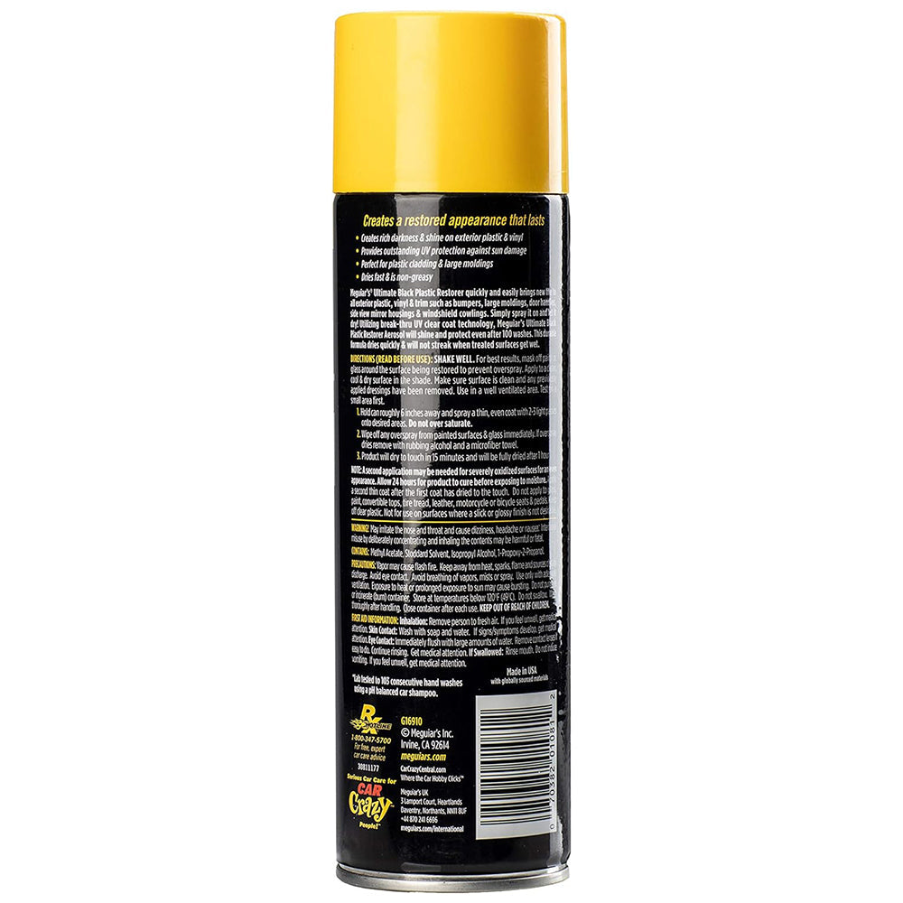 Meguiar's Ultimate Black Plastic Restorer, G16910 - 10 oz. aerosol