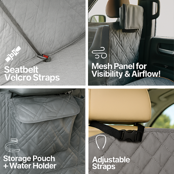 Formosa Covers X-Large Car Seat Cover For Dogs and Pets 56"W Grey