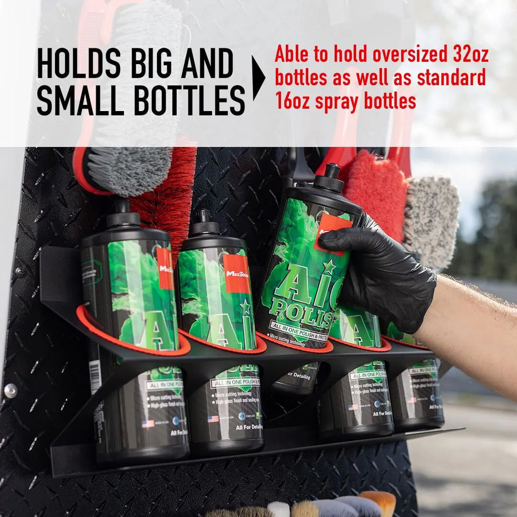 MaxShine Spray Bottle & Compound Holder, Wall Mounted 5 Hole