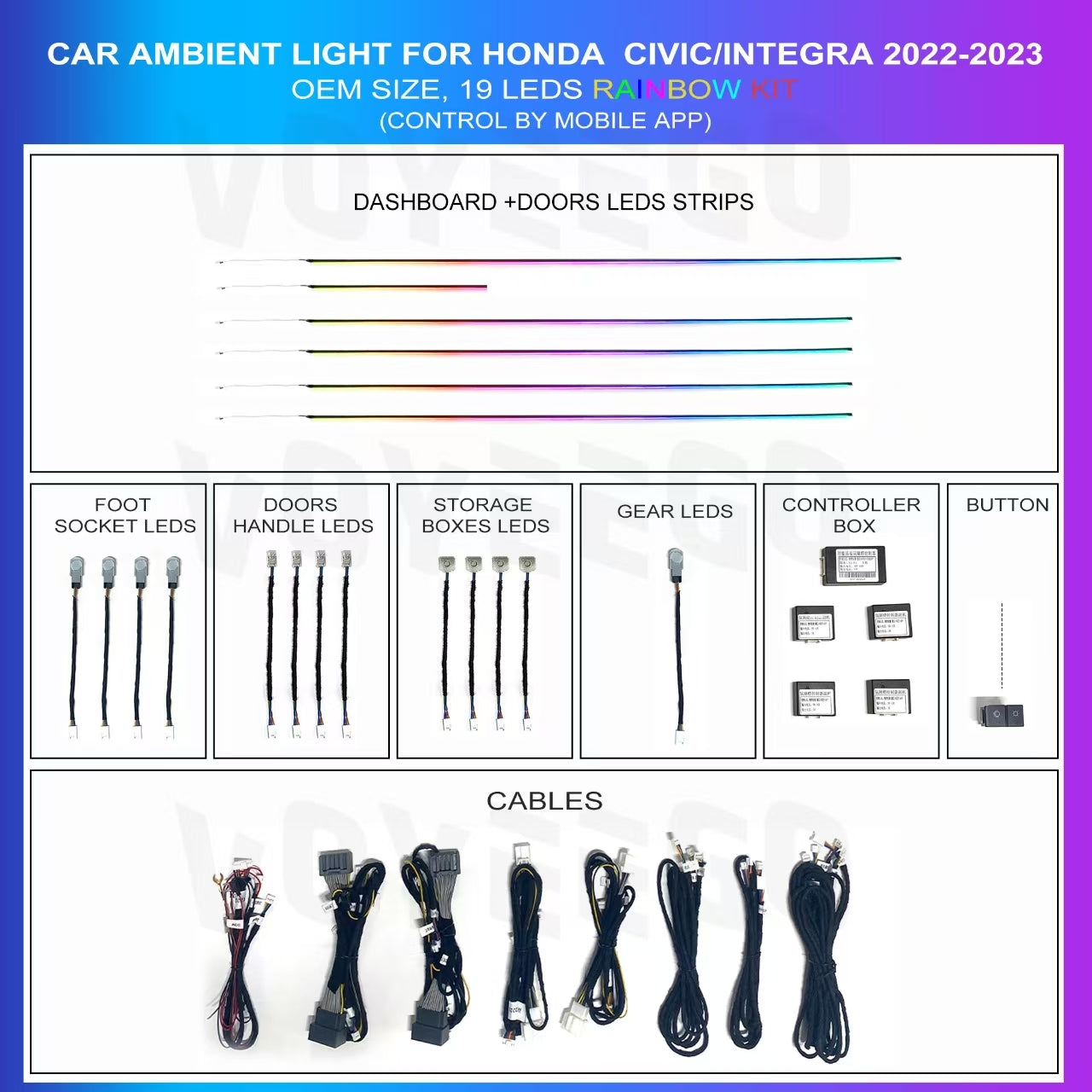 Civic 11TH Integra 2022-2025 Interior Ambient Lighting | RHD