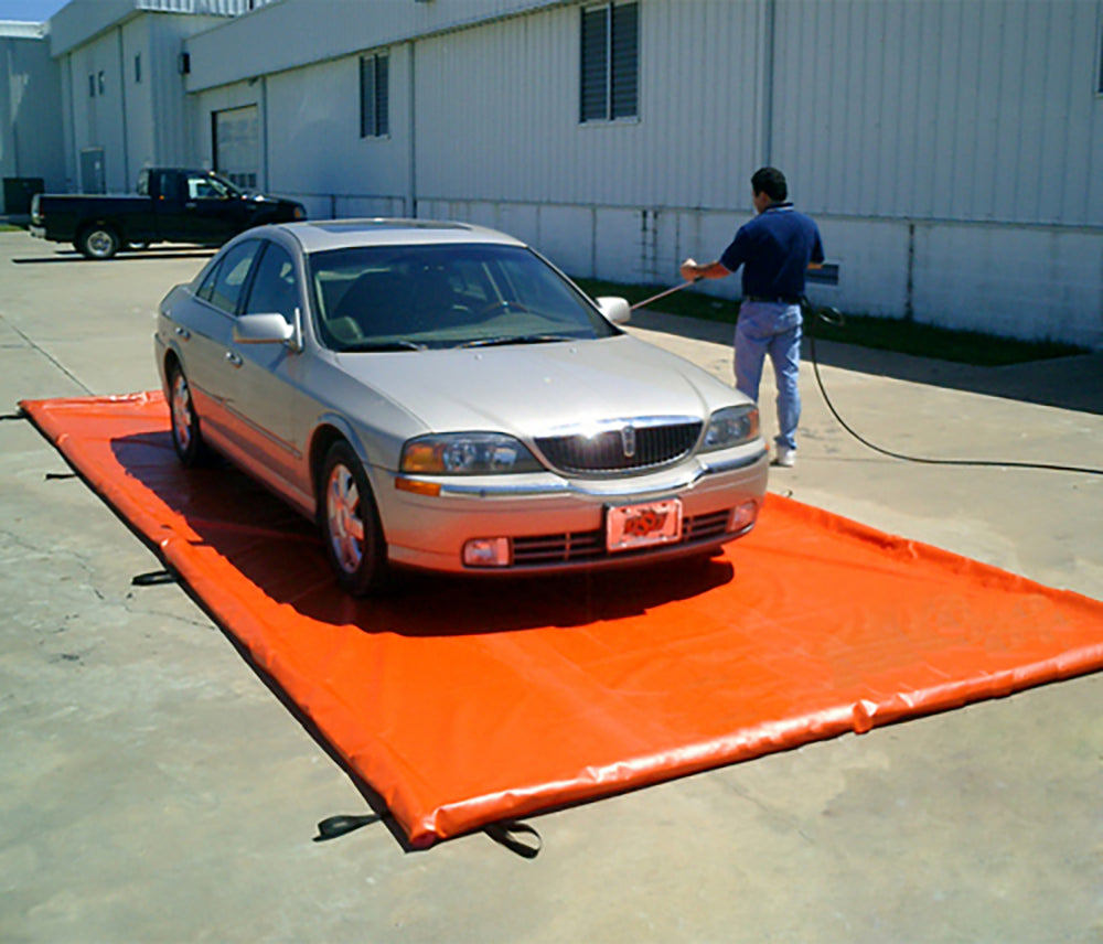Husky Eagle Containment Mat with Foam Wall Berms, 10' x 20' x 3" - 22 oz. PVC (Black)