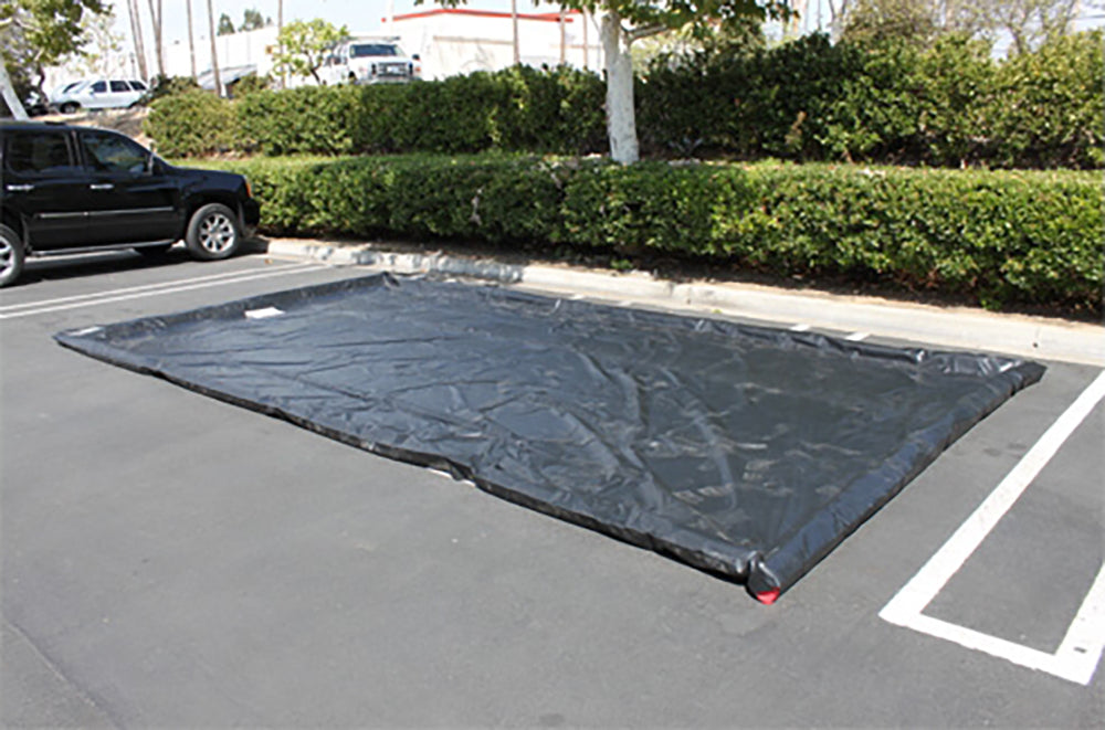 Husky Eagle Containment Mat with Foam Wall Berms, 10' x 20' x 3" - 22 oz. PVC (Black)