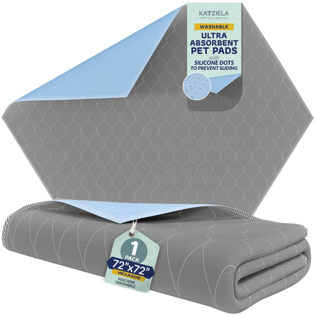 Katziela Quick-Drying Washable Pee Pads for Dogs With Hook & Loop Hexagon