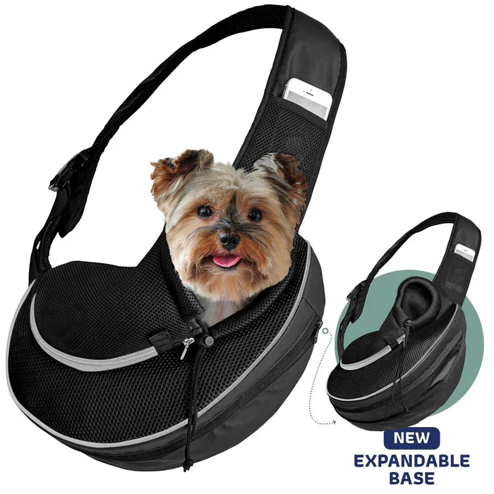 Katziela Expandable Sling Bag - Front Shoulder Pet Carrier for Small Dog, Cat or Puppy
