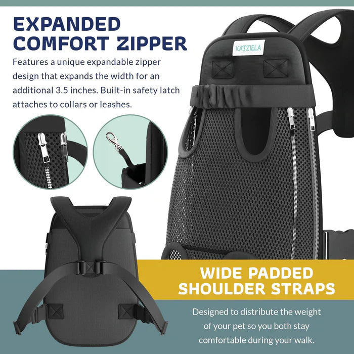Katziela Kangaroo Pouch Pet Carrier with Breathable Mesh