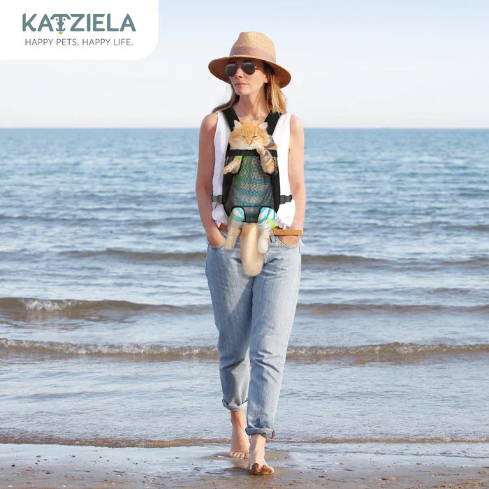 Katziela Kangaroo Pouch Pet Carrier with Breathable Mesh