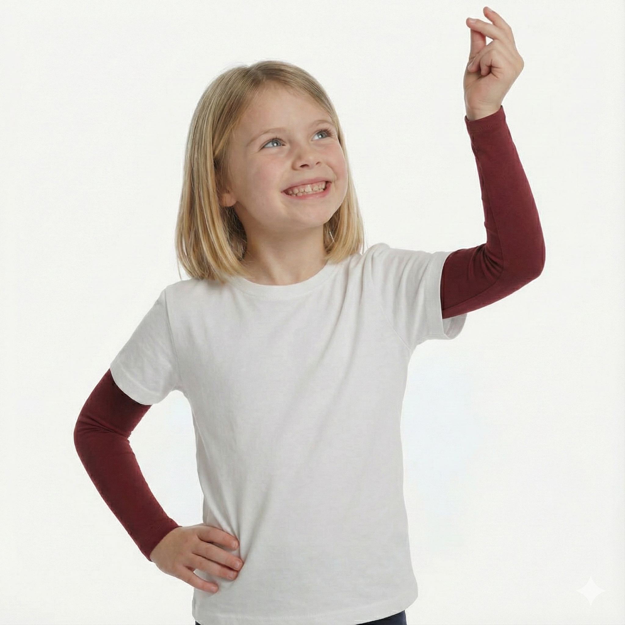 Maroon Kids Arm Sleeves