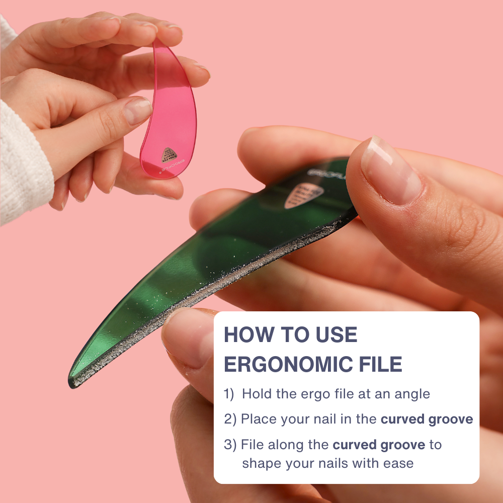 'Bestie' Ergonomic Double Duo Czech Glass Nail File Set | Limited Edition