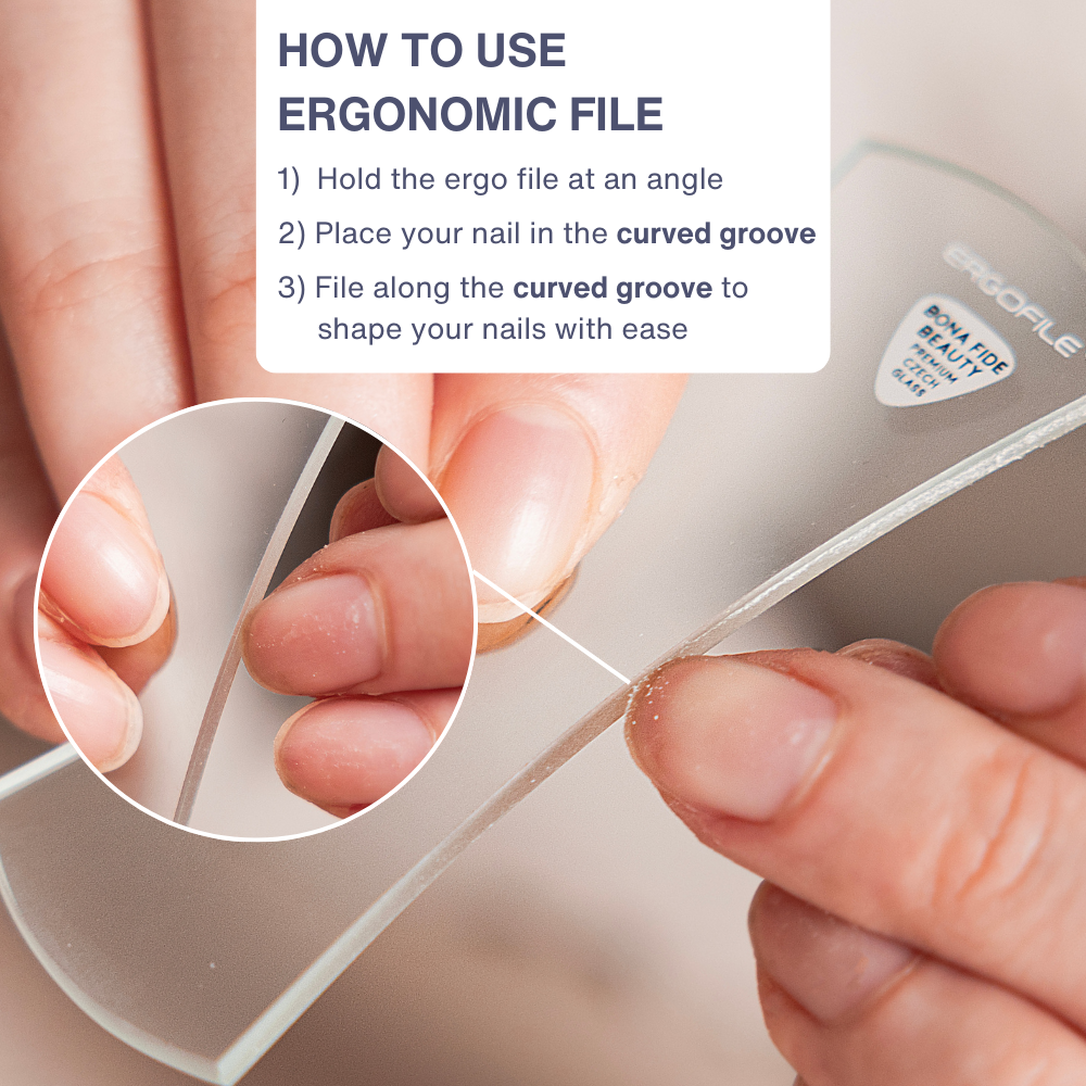 Bow Ergo Czech Glass Nail Duo Set in Clear