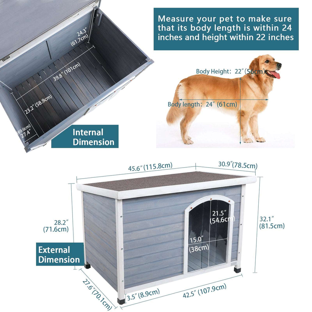 PETSFIT Outdoor Wooden Dog House