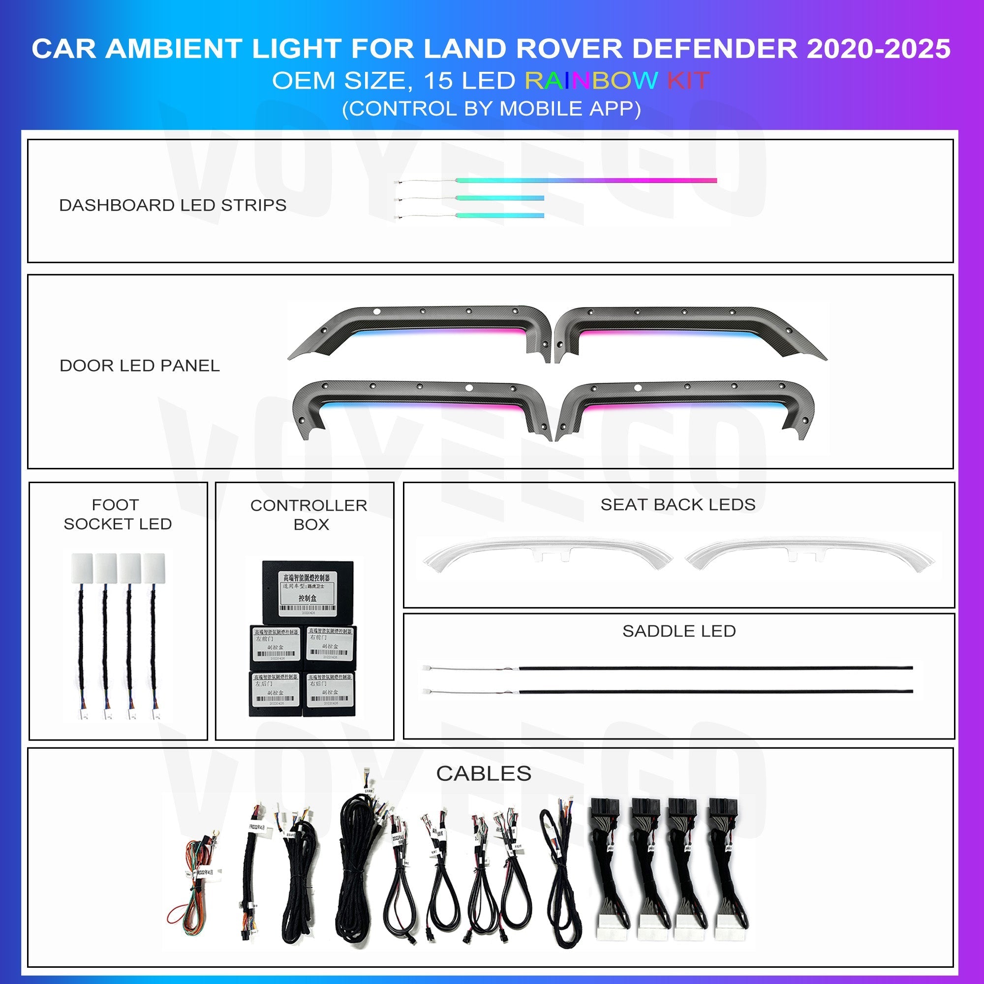 Defender 2020-2025 Ambient Lighting | Carbon Fiber Material