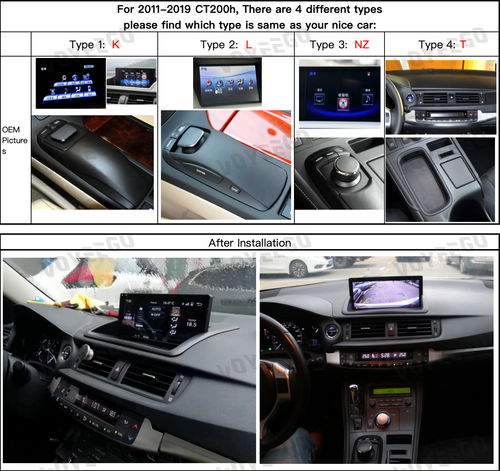 10.25" CT200h 2011-2019 Lexus Android Screen | Wireless Carplay | 8+64GB