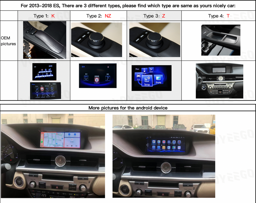 10.25" ES 2013-2017 RHD Lexus Android Screen | Wireless Carplay | 8+64GB