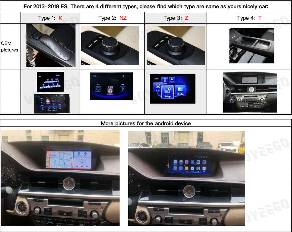 10.25" ES 2013-2017 LHD Lexus Android Carplay Screen | 8+64GB