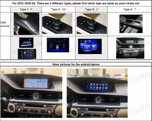 10.25" ES 2013-2017 LHD Lexus Android Carplay Screen | 8+64GB