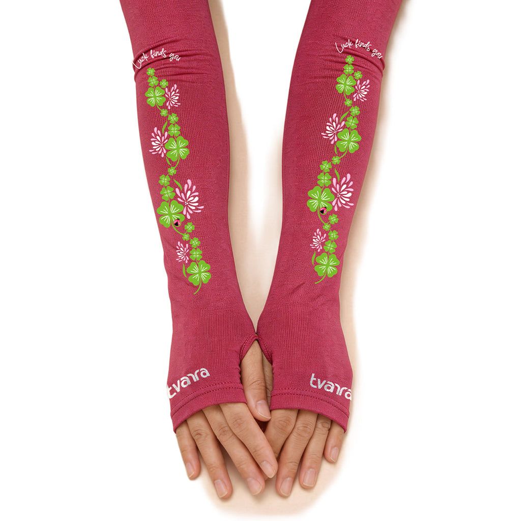 Lucky Charm Arm Sleeves for Women - Dark Pink