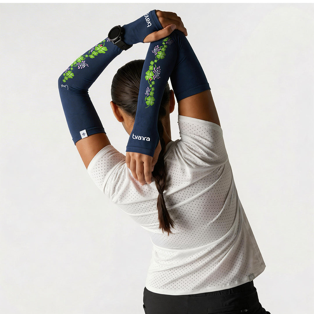 Lucky Charm Arm Sleeves for Women - Navy Blue