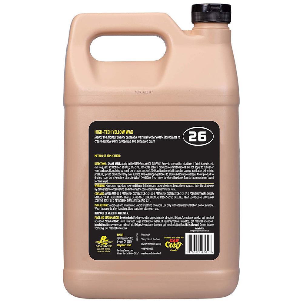 Meguiar's HiTech Yellow Wax #26, M2601 - 1 gal.