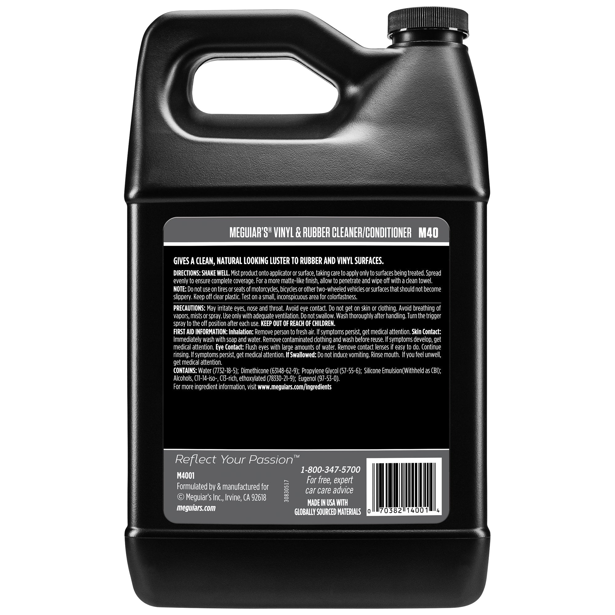 Meguiar's Vinyl & Rubber Cleaner/Conditioner #40, M4001 - 1 gal.