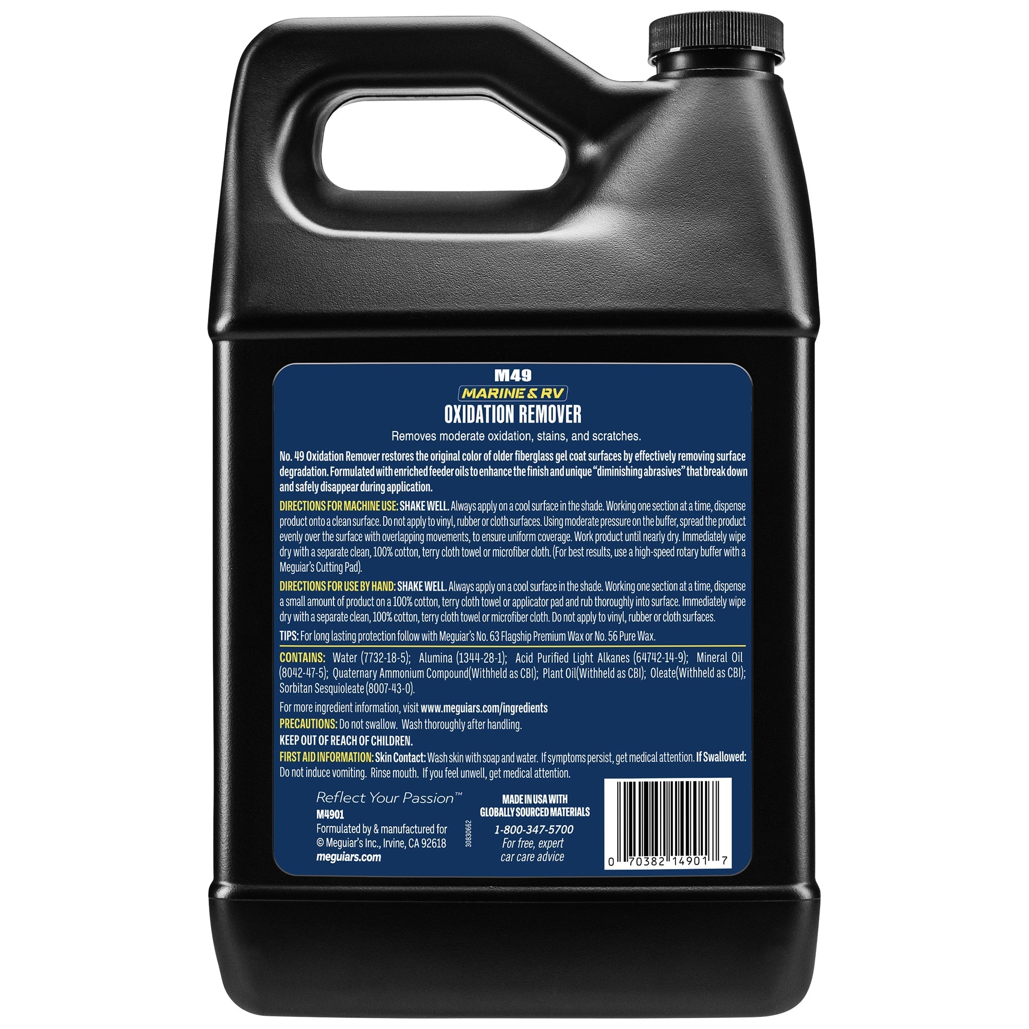 Meguiar's Marine/RV Mirror Glaze HD Oxidation Remover #49, M4901 - 1 gal.