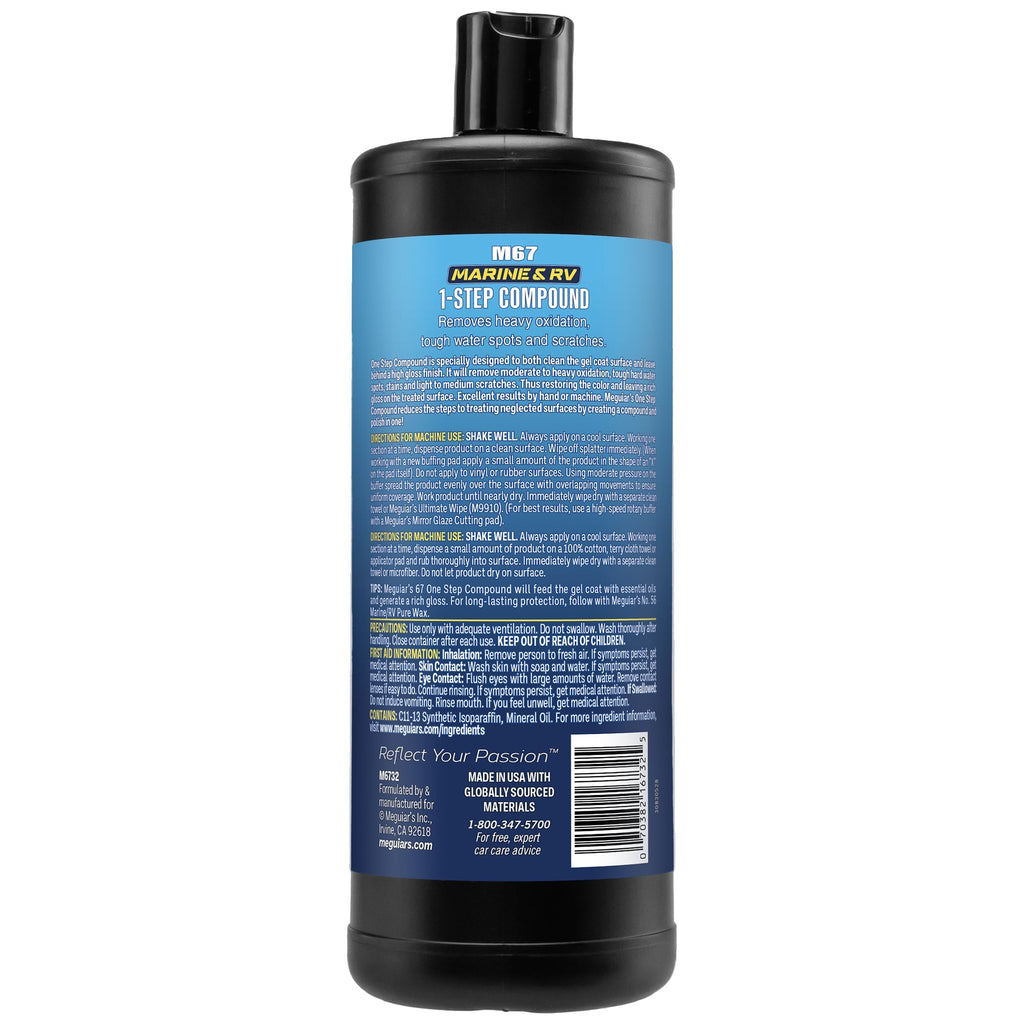 Meguiar's Marine/RV One Step Compound #67, M6732 - 32 oz.