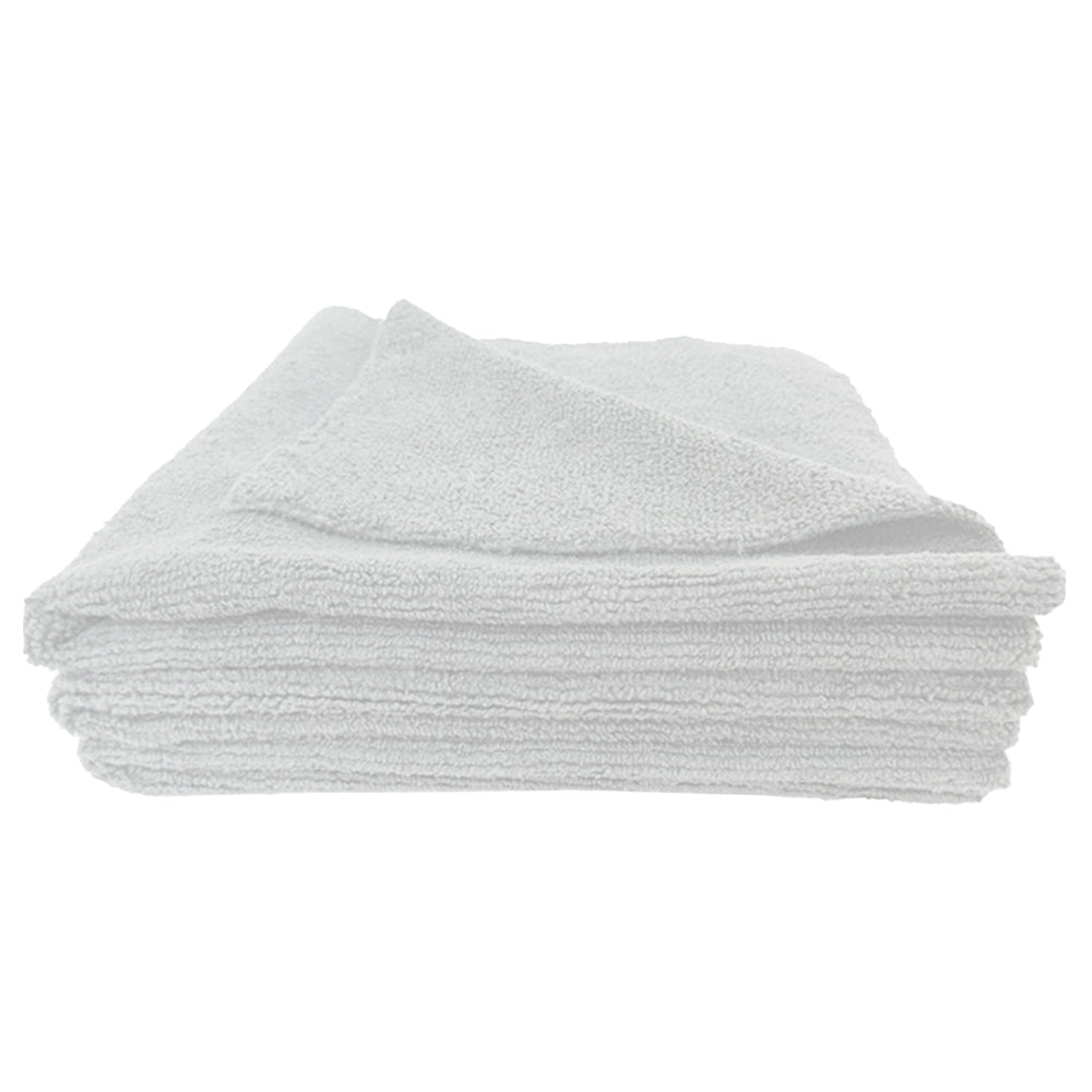 Super Towel Edgeless Multi-Purpose Microfiber Towel, 380 GSM, 16" x 16" - White (12 Pack)