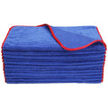 Super Towel Elite Microfiber Towel, 380 GSM, 16" x 24" - Blue w/ Red Edge (12 Pack)