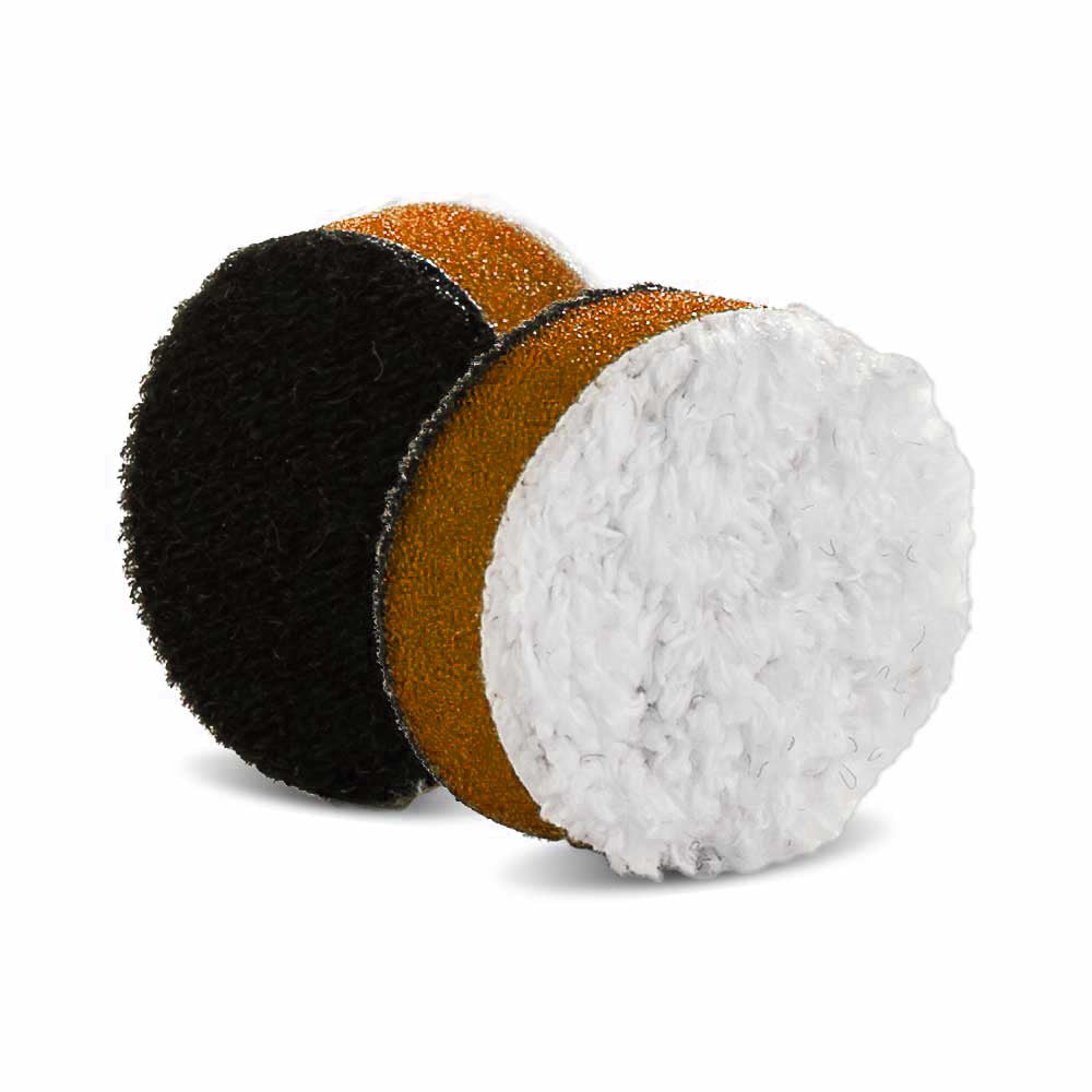 Lake Country Microfiber Light Cutting One Step Pad (OSP) - 1.5", White/Orange (6 pack)