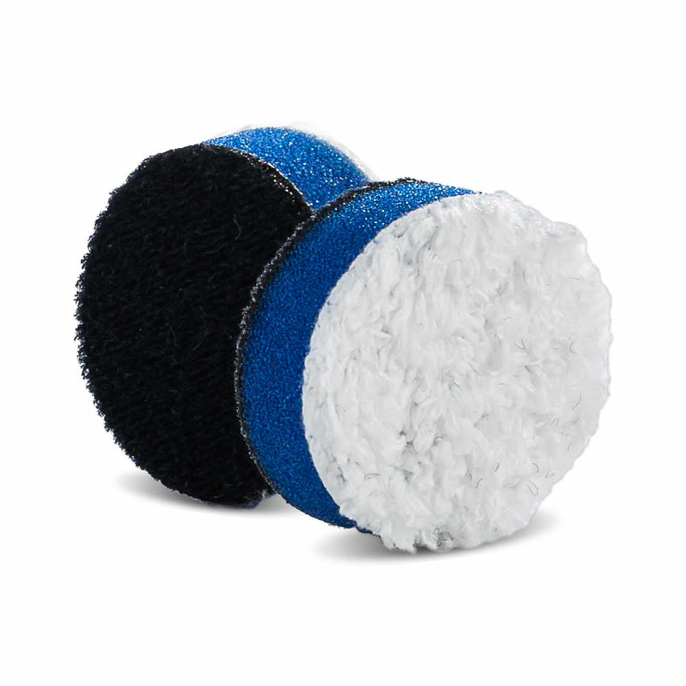 Lake Country Microfiber Cutting Pad - 1.5", White/Blue (6 pack)