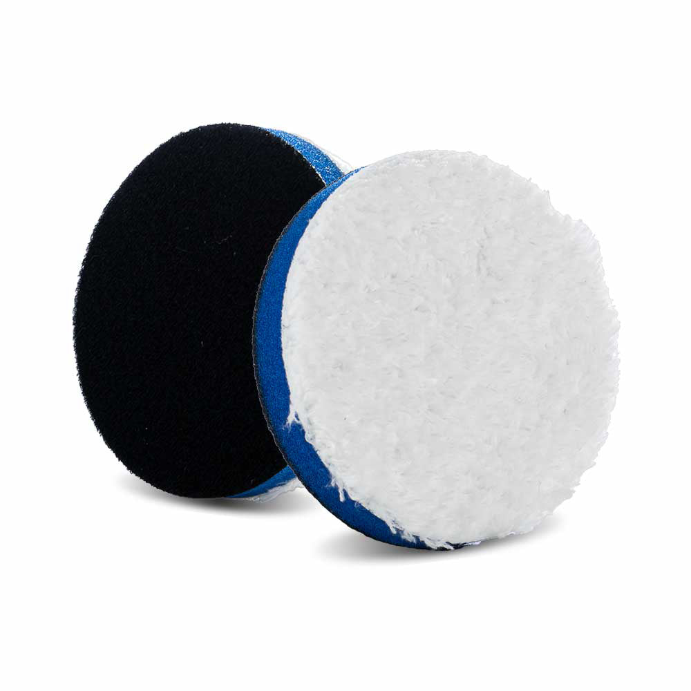 Lake Country Microfiber Cutting Pad - 3.25", White/Blue (2 pack)