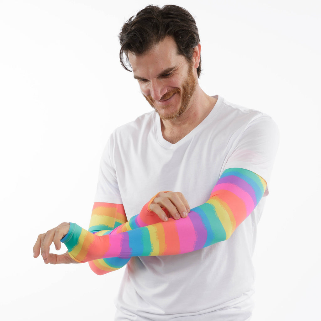 Rainbow Arm Sleeves with Thumbhole - Adult