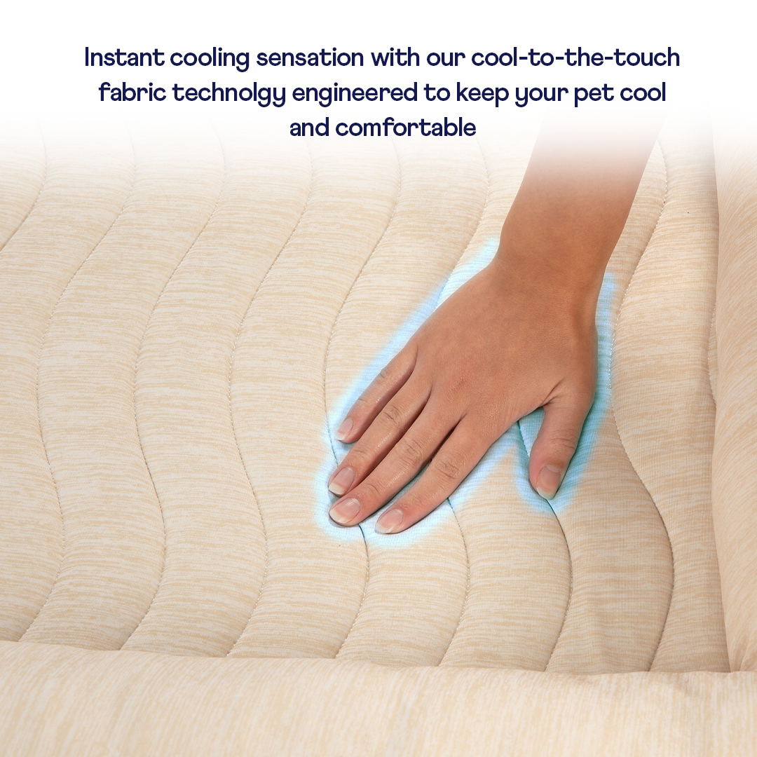 PupChill™ Cooling 4-Bolster Dog Bed - Arctic Sand
