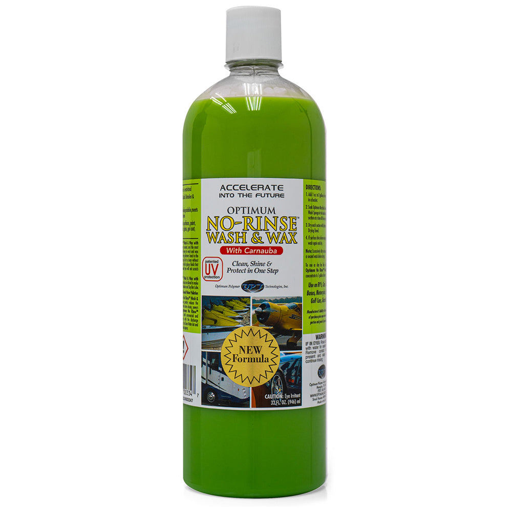 Optimum No Rinse Wash & Wax (Green) - 32 oz.