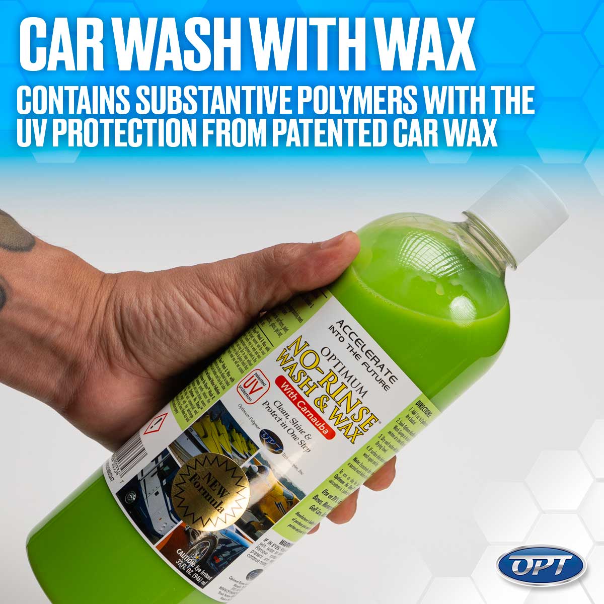 Optimum No Rinse Wash & Wax (Green) - 32 oz.