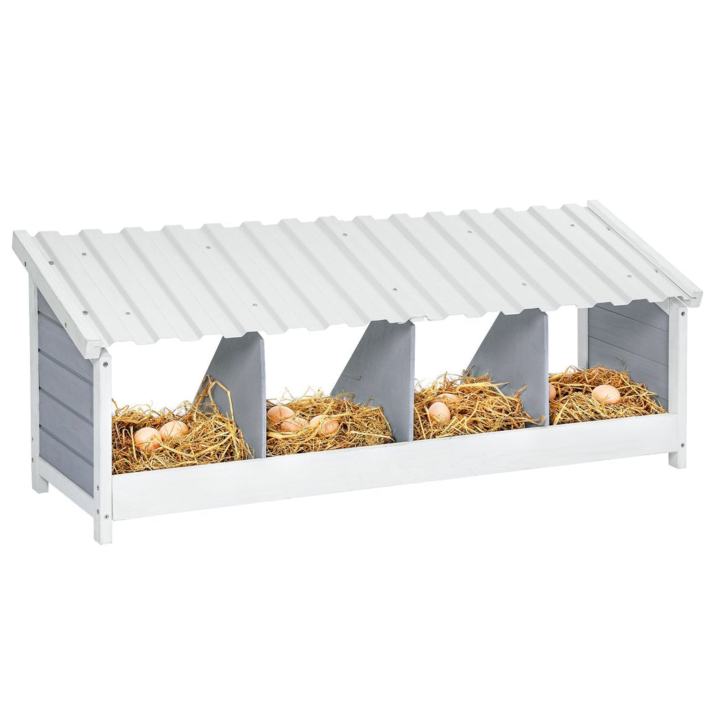 PETSFIT 4-Hole Hen Nesting Box for Coops and Farms with PVC Roof