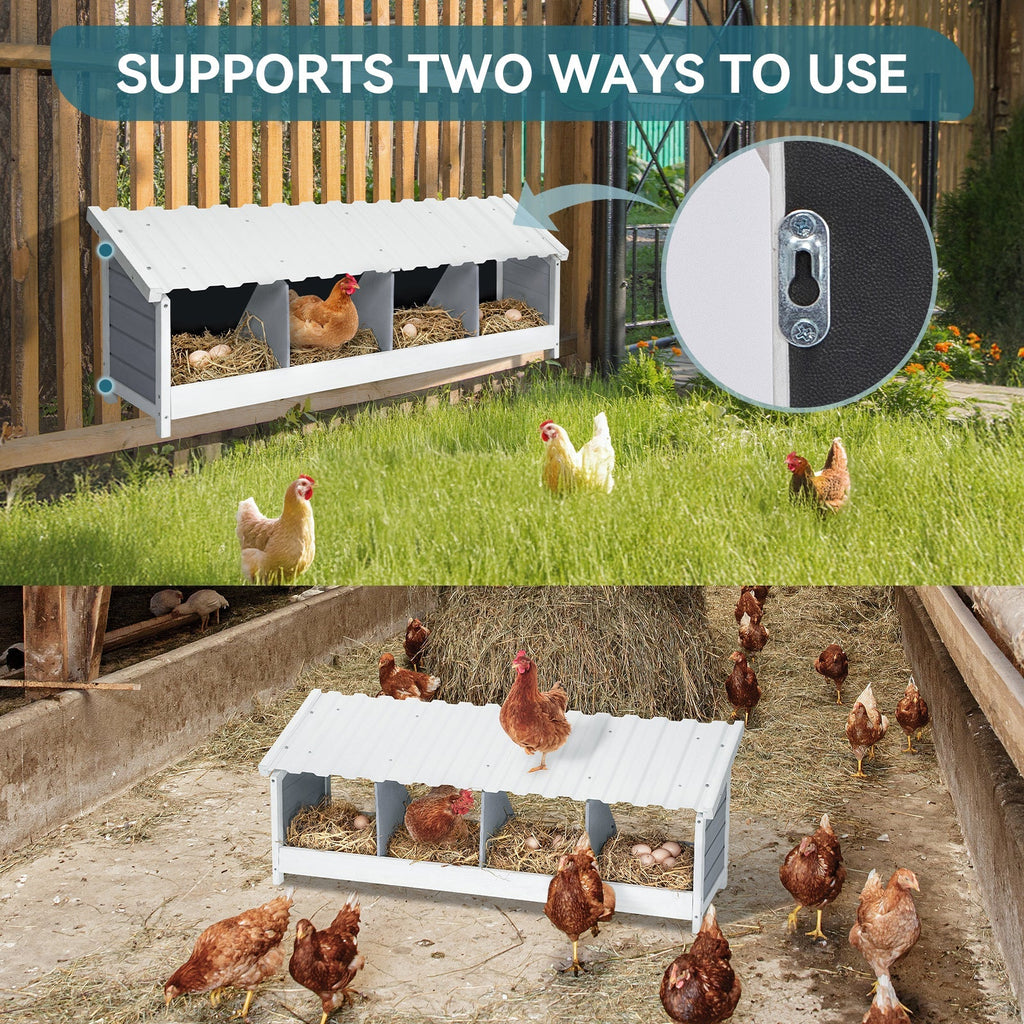 PETSFIT 4-Hole Hen Nesting Box for Coops and Farms with PVC Roof