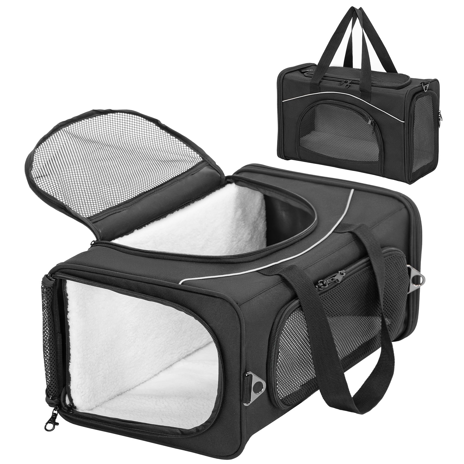 PETSFIT Two-Way Placement Dog Carrier Airline Approved Small Animals Carriers for Kittens
