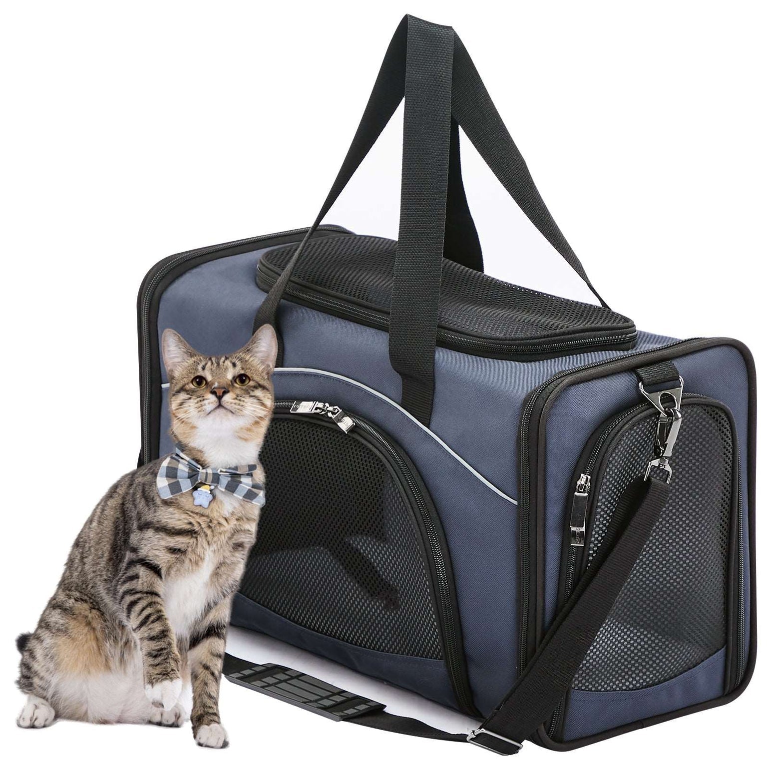 PETSFIT Two-Way Placement Dog Carrier Airline Approved Small Animals Carriers for Kittens
