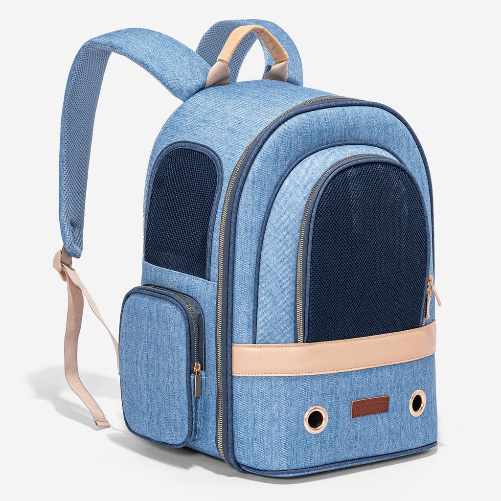 PETSFIT Vira Blazer Denim Backpack for Stylish Pets